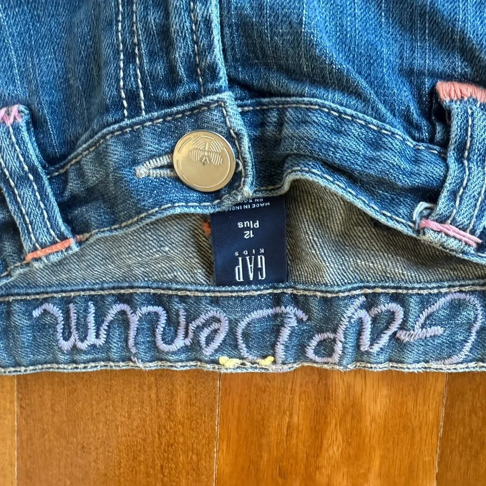 Gap Girls Bermuda Denim Blue Jean Shorts Size 12 Plus Adjustable Waist